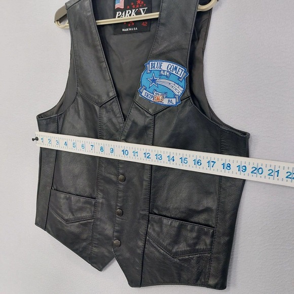 park v Jackets & Coats Park V Leather Vest Mens Black Sz 42